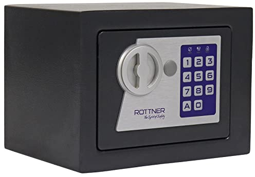 Rottner Möbeltresor Jupiter 1, Elektronikschloss, mit mechanischer Notöffnung gleichschließend und 2 Schlüssel, anthrazit, BxHxT 23x17x17 cm, inkl. Befestigungsmaterial, Filzeinlage