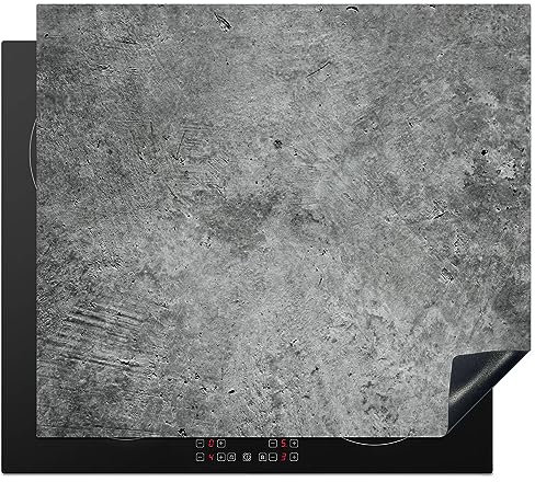 MuchoWow Herdabdeckplatte Ceranfeld Spritzschutz Küche Vintage - Beton - Steine 59x51 cm Induktionsherd Abdeckung Induktionskochfeld Ceranfeldabdeckung