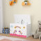 [en.casa] Spielzeugkiste Oleiros mit aufklappbarem Deckel Aufbewahrungsbox für Kinderzimmer Bücher Spielzeug 40 x 60 x 30 cm Kinderzimmerbox mit Einhorn Motiv Weiß/Lila/Rosa
