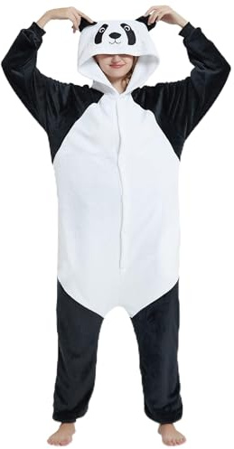 Adulte Kigurumi Pyjama Unisexe Anime Animal Costume Cosplay Déguisement Combinaison Onesies Ensembles de Pyjama Panda Vêtements de Nuit Sleepwear (Flanelle,L)