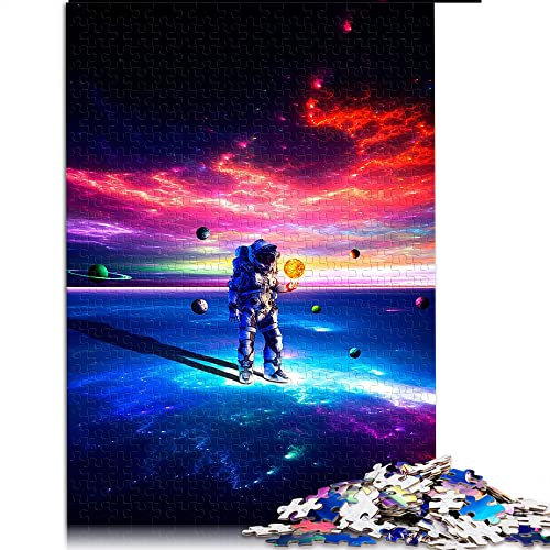 Puzzles für Erwachsene 1000 Teile Riesen Astronaut und Planet Puzzle für Erwachsene Papppuzzles Herausfordernde Spielpuzzles (Größe 26x38cm)