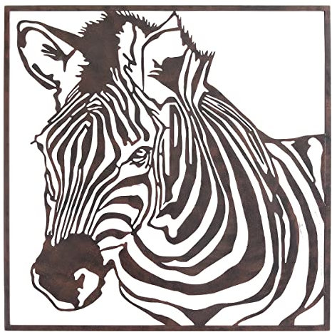 ROCKING GIFTS Wanddeko Zebra, Metall, 70X70 cm, Afrikanische Tiere