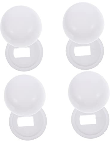 Uonlytech 4 Paar Zubehör Für Toilettensitze Schraubenkappen Für Toiletten Tag Aufklappbare Schraub-abdeckkappen Wc Schüssel Caps Pop Mini Fall Weiß Scharnier Einstellen Plastik Muschelschale