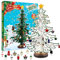 ApisNest Adventskalender 2024 für Frauen Kinder,24 Tage Countdown-Kalender, Holzbaum mit Ornamenten, 2024 Weihnachtsgeschenke, DIY-Mini-Baum für Jungen und Mädchen (weiß)