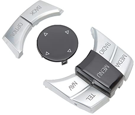 Auto-Media-Controller-Tastenabdeckung, 6 Stück, Versilberte ABS-Multimedia-Steuertaste für F20 F21 F22 F23 F87 F30 F31 F34 F35 F32 F33 F36 F82 F83 (NAV-MEDIA)