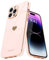 Teageo Kompatibel mit iPhone 14 Pro Max Hülle, Süße Herz Mädchen Handyhülle Luxuriös Galvanisierte Weich TPU Kameraschutz Kratzfest Stoßfest Schutzhülle Phone Case für iPhone 14 Pro Max, Licht Rosa