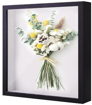 YZDZSW 3D-Shadow-Box, 25 x 25 cm, schwarzer Bilderrahmen, tiefer Rahmen, quadratischer Bilderrahmen, Schreibtisch- oder Wandbehang, für Medaillen, Blumen und Bastelarbeiten, YZDZSW-1038