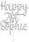 Personalised Acrylic Birthday Cake Topper by KreateSquare - Customised With Any Name, Any Age, Custom Colour – Birthday Cake Decoration (Silver)