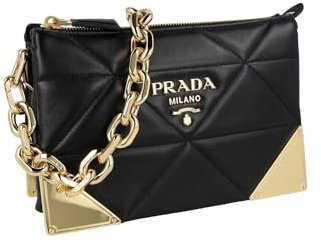 Prada Damen Schwarz Leder Schultertasche 1BC177