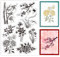 GLOBLELAND Chinesischen Blumen Transparente Stempel für Scrapbooking Plum Blossom Bamboo Klare Stamps Chrysanthemum Orchid Silikonstempel Für Kartengestaltung DIY Prägung Journaling
