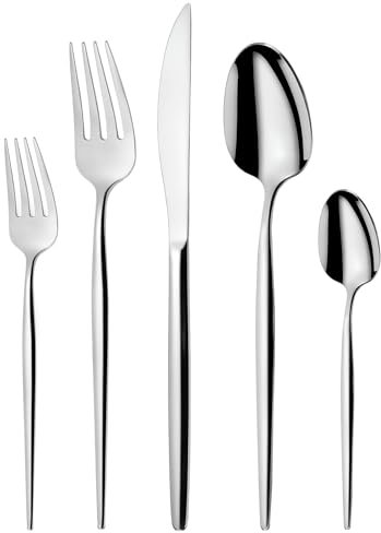 Besteck Set 12 Personen,Targzier 60 teilig Edelstahl Bestecksets,Essbesteck Set mit Messer Gabel Löffel,Edelstahl Essbesteck für Küche/Party/Restaurant,Glänzend Besteckset&Spülmaschinenfest
