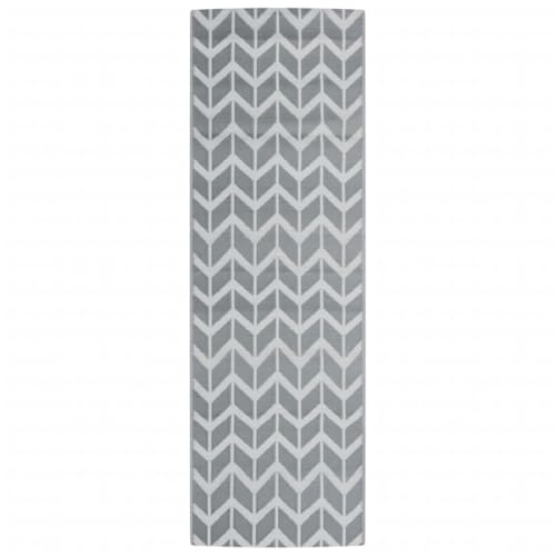 vidaXL Outdoor Teppich, Gartenteppich Beidseitig, Balkonteppich Terrassenteppich UV-beständig, Läufer Teppich für Balkon Terrasse, Grau 80x250cm PP