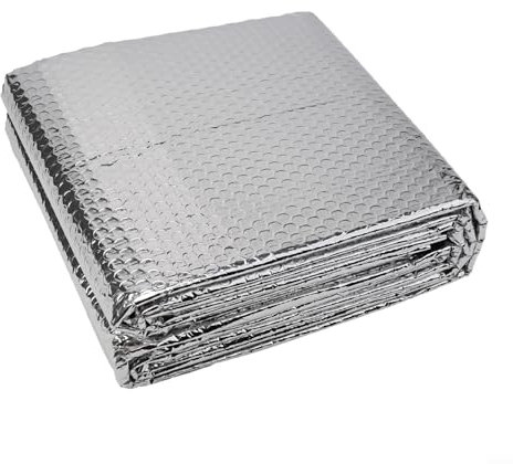 Hasaller Heizkörper-Reflektorfolien, 5 m x 60 cm, Heizkörper-Isolierfolien, Blasen-Isolierfolie, Reflektoren, dicke wärmereflektierende Luftpolsterfolie, Reflektoren mit Klebepads