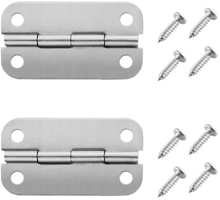 2 Pcs Cool Box Hinges, 304 Stainless Steel Cooler Replacements with Screws for Hinged Cool Boxes