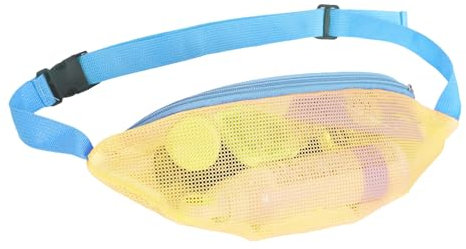 Bolsa de cintura de malla para playa - Bolsa de rejilla para almacenamiento de playa, Bolsa de playa | Riñonera ajustable de malla cruzada, bolsa de concha de malla con cinturón ajustable para playa