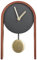 Beliani Tischuhr schwarz/dunkler Holzfarbton mit Pendel Retro-Design 25 cm Blatten