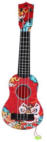 KOMBIUDA Gitarrenspielzeug Für Kinder Ukulele-Modell Kinder Gitarre Tier-Ukulele-Spielzeug Kleinkind Ukulele Spielzeug Gitarre Für Kinder Im Alter Von 3-5 Jahren Kleinkind Gitarre Abs Rot