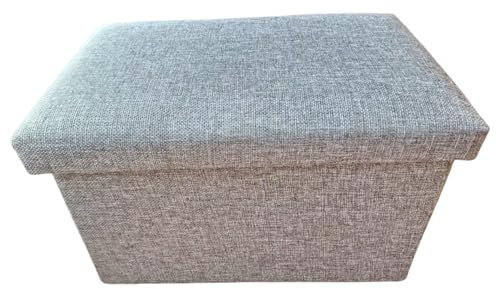 LBMONKEY Ottoman Storage Box Stool Ottoman Storage Bench Seat Blanket Box with Lid Ottomans Padded Foldable End of Bed Storage Chest for Bedroom Hallway Living Room Indoor Footrest (40 * 25 * 25cm)