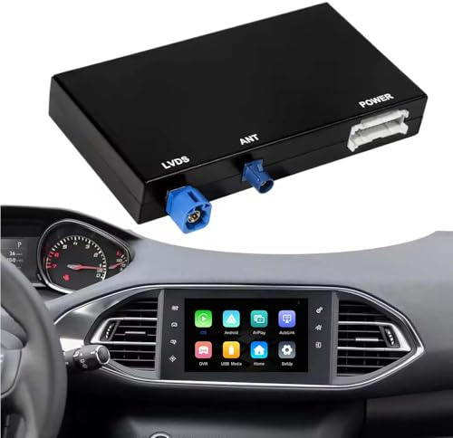 AUTOTOP Wireless Carplay Adaptateur Retrofit Kit Décodeur pour 7 inch Peugeot 208 Smeg MRN & Citroen Picasso C4 C5 DS4 DS3 308 508 208 3008 (2013-2016) Support Carplay Android Auto Mirror Link Caméra