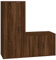 HEFZGDB 2-TLG. TV-Schrank-Set Braun Eichen-Optik Holzwerkstoff Lowboard Wohnzimmer Couchtisch Beistelltisch Wohnzimmer Möbel für Büro Wohnbereich Erholungsraum Schlafzimmer