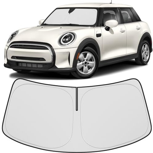 Hugeek Parasol para parabrisas compatible con BMW Mini Cooper F55 2015-2023 2024 2025, accesorios para ventana delantera, protector de visera plegable, bloquea los rayos UV (para Mini Cooper 2015-2025