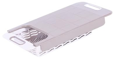 DECHOUS Tagliere Con Scolapiatti Ceppo Da Cucina Tagliere Portaoggetti Per Carne Ceppo Per Verdure Retrattile in Plastica Cachi