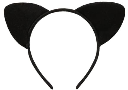 TENGEE 1 Stück Katzenohren,Katzenohren Haarreif Erwachsene,Katzen Ohren Damen,Katzen Ohren Fasching,Material Spitze,Geeignet für Rollenspiele,Mottopartys,Bühnenauftritte(Schwarz)