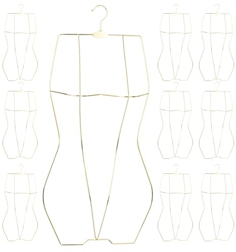 Bikini Schneiderpuppe Kleiderbügel Bademode Schaufensterpuppe Weiblich Bügel Metallfäden Unterwäsche Hangers Clothes for Erwachsene Geeignet for Privathaushalte, Boutiquen(Golden)