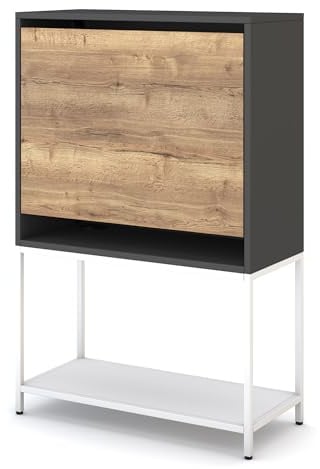 ASSMANN Sekretär Cubas Premium 74x80cm 123x80x36cm Anthrazit Weiß Anthrazit, TÜV-Zertifiziert, einfache Montage für Homeoffice