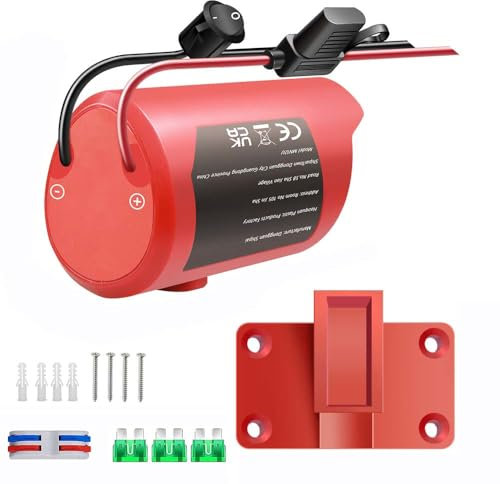 1 Pack Battery Adapter Compatible for Milwaukee M12 12V Power Wheels Adapter with Fuse and Switch,14 AWG Wire Power Convertor for DIY RC Trucks, RC Toys, Robotics, Work Lights （Battery Not Included）
