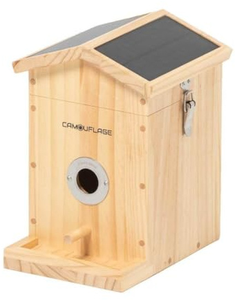Camouflage - Camouflage EZ Nesteye Nistkasten für den Außenbereich, WLAN, integrierte HD-Kamera, Bewegungserkennung, Nachtsicht, iOS/Android-App – zum Beobachten von Vögeln in Live