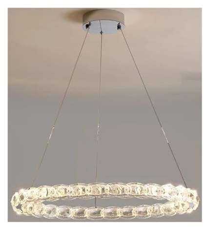 Lampes et lanternes Post-Modernes Lustre en Cristal de Luxe Lampes de Salon Cercle - Salle à Manger Chambre Principale Cercle Rouge Net Luciole (D40-60CM)