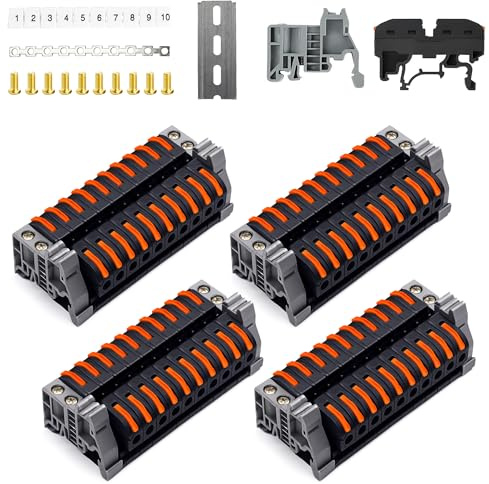 40PCS Reihenklemmen für Hutschiene - 0,08-4 mm² PCT-211 Hutschienen Klemmen | Klemmen-Set 0,08–4 mm² Leitungen mit Markierungsstreifen für Verdrahtung und DIY-Projekte Elektrische Klemmblock Klemmleiste