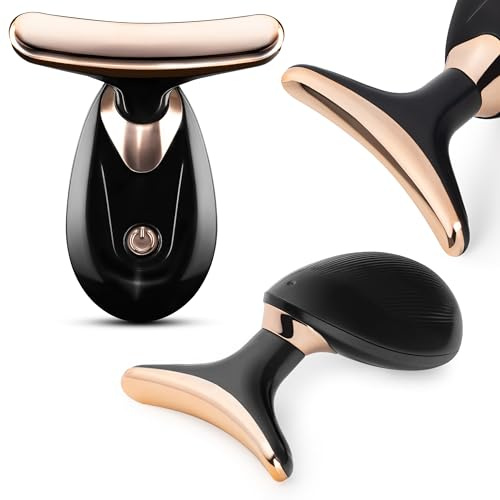 COIL Gesichtsmassagegerät, Kosmetikgerät, Vibrations Lifting, Hautstraffung, Anti-Aging, Elegantes Massagegerät, T-förmiger Kopf (Schwarz)