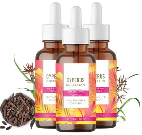 Telocapil Hair Inhibitor, Cyperus Rotundus Oil for Hair Removal, After Shave & Waxing Body Care Serum with Tea Tree, Sweet Almond & Jojoba Oils, Lightweight Smooth Skin Body Oil for All Skin (3PC)
