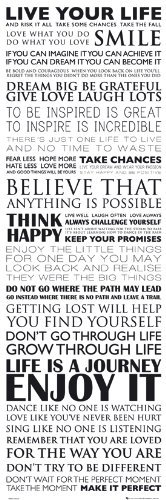 Live Your Life-Schrauben Ta Vie - 30.5 x 91.5 Cm Poster// Poster