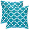 TreeWool Dekorativer Kissenbezug (50 x 50 cm, Blaugrün) Trellis Design 100% Baumwolle (2er Pack)