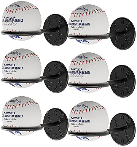 Wallniture Sporta Baseball-Display Memorabilia-Halter, strapazierfähig, Wandhalterung, Ballregal für Sammlerstücke, Stahl (6)