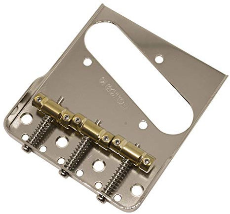 Gotoh Telecaster Compatible Cutaway Bridge Compensated Brass Saddles - Nickel