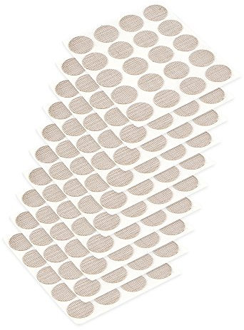 Emuca 4026428 Tapa embellecedora adhesiva, Ø13mm, Efecto textil beige, Lote de 200 piezas
