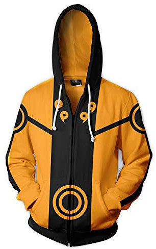 CHENMA Herren Anime Kakashi Itachi Akatsuki Langarm Bomberjacke mit durchgehendem Reißverschluss mit Kapuze jacke