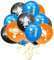 Oblique Unique® Weltraum Luftballon Set für Jungs Kinder Geburtstag Schuleinführung Feier Motto Party Planeten Astronaut Rakete Raumschiff Space Shuttle Ballons Orange Blau Schwarz