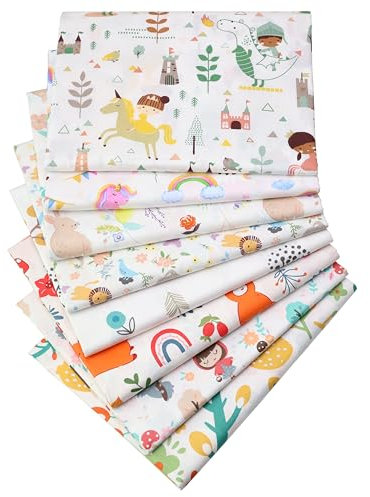 Hanjunzhao Stoffpaket mit niedlichen Tieren, Fuchs, Kaninchen, Totoro, Alpaka, Baumwolle, 45,7 x 55,9 cm