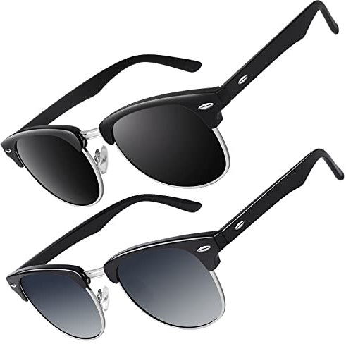 CGID Sonnenbrille Herren Damen Retro Vintage Halbrahmen Polarisiert UV400 Schutz