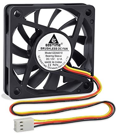 GDSTIME 60mm 3 Pin CPU PC Fan 12V Computer Fan 60 x 10mm CPU PC Cooler 6CM DC Brushless Cooling 3500 RPM Case Cooler For Router Game Console Cabinet Inverter Ventilation Replacement