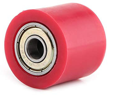 Qiilu Rouleau de Tendeur de Chaîne,8mm 10mm Curseur de Rouleau Poulie Chaîne Guide Roue Tendeur Galet d'entraînement pour Moto Vélo Rue Glisseur Universel pour Street Bike Moto ATV (Red10MM)