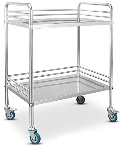 Medizinischer Wagen Böden Servierwagen Edelstahl Labor Wagen Krankenhaus Wagen mit Rollen - 2/3 Schichten
