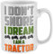 Purple Print House Dont Snore Dream Im a Tractor, Farming Gifts for Men, Funny Mug, Novelty Mugs, Cows Idea Grandad Dad Tractor Farmer, White, One Size
