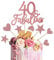 kuou 13pcs 40 & Fabulous Cake Topper, 40th Birthday Cake Topper 40 and Fabulous Cake Toppers for Cheers 40th Happy Birthday Anniversary Party Cake Decorations
