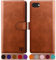 SUANPOT [RFID Schutz für iPhone SE 2022/7/8/SE 2020 4,7-Zoll Hülle PU Leder Handyhülle Lederhülle Klapphülle Kartenfach Flip Cover für Apple SE 2022 Handy hülle Leather Wallet Phone Case Hellbraun